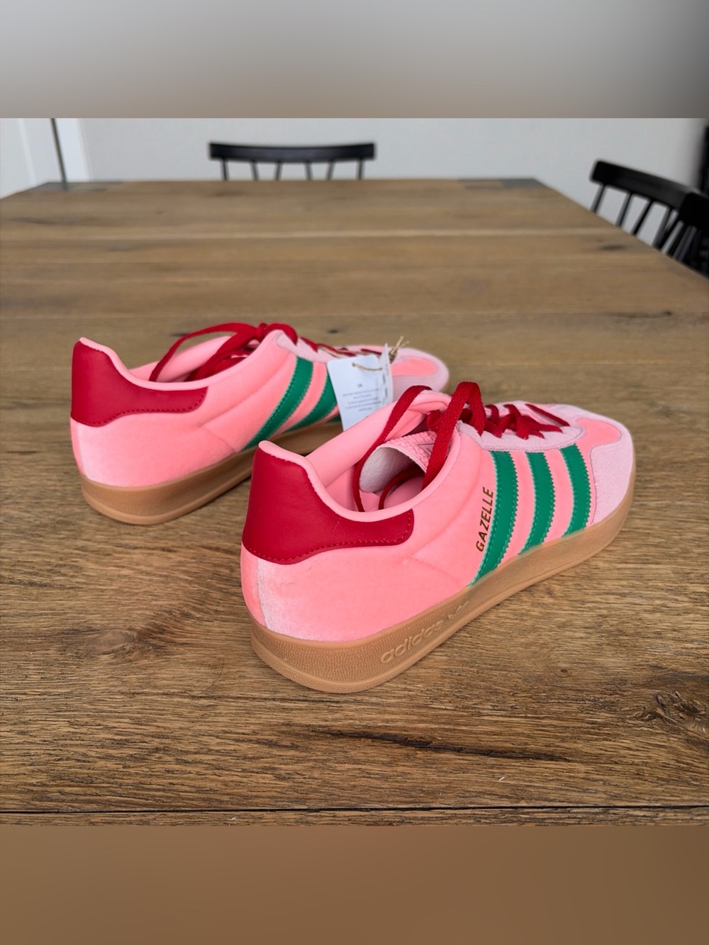 Size 8 Women’s adidas Gazelle Indoor Glow Pink Court Green Shoes JI2713 - Picture 7 of 10